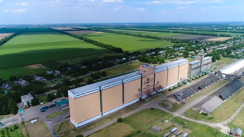 View From Air. Storage of Grain. Agricultural Enterprise