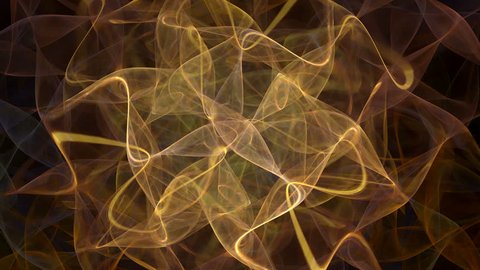 Abstract motion background, energy waves and six-pointed star, seamless looped animation.