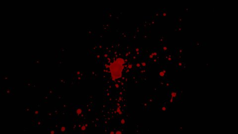 Organic Splattered Blood Element with alpha channel for any compositing software: ready for your VFX shot, title sequence, or that Halloween montage, crime scenes, and horror films.