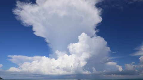 Cumulonimbus cloud. The sky and the sea of Okinawa.