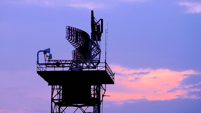 silhouette radar communication tower plane