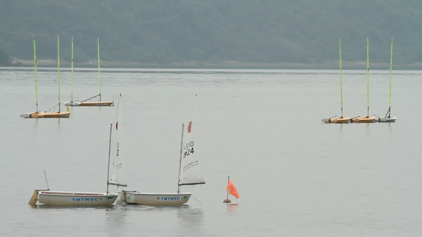 HONG KONG - AUGUST 28: Sailboat floating on the sea shot on August 28, 2011 in