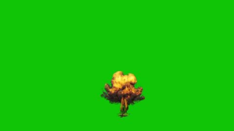 Small Explosion Bomb Green Screen 3D Rendering Animation VFX