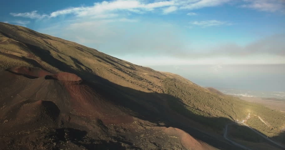 Aerial shot on Mount Etna