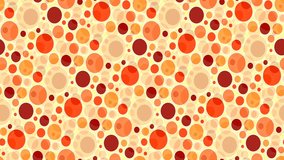 Seamless loop retro animation background with hot circles. Each sheet of this clip is a seamless pattern