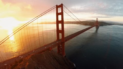 Aerial view of Golden Gate bridge San Fransisco 