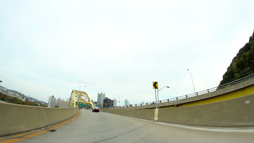 PITTSBURGH, PA - October, 2012: Driving into downtown Pittsburgh, Pennsylvania. 