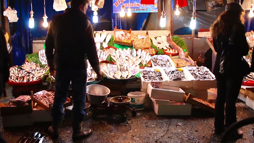 ISTANBUL - NOV 12: Karakoy fish market on November 12, 2012 in Istanbul. Every