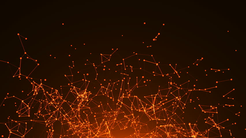 4K rendered computer generated video abstract moving background. Dots and lines are connecting. Seamless loop