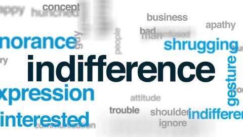 Indifference Animated Word Cloud Text Design Stock Footage Video (100%