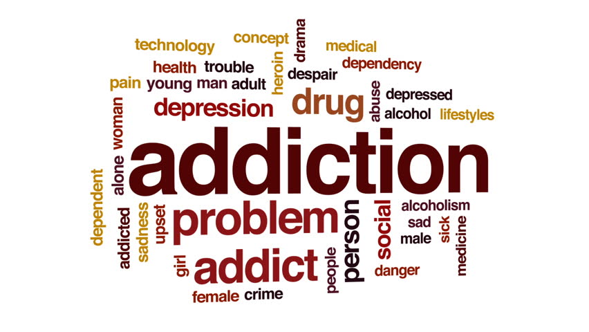 addiction-animated-word-cloud-text-design-stock-footage-video-100