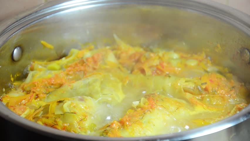 Russian golubets of cabbage and minced meat