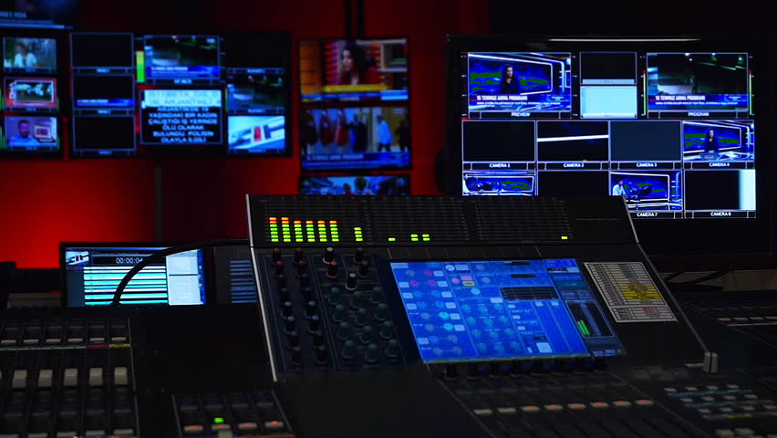 Sound Mixer and Tv Control Room with a lot of Screens | Shutterstock HD Video #28927900
