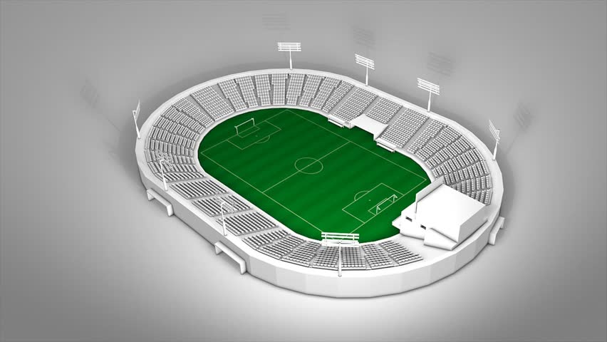 Football stadium, 360 view animation.	