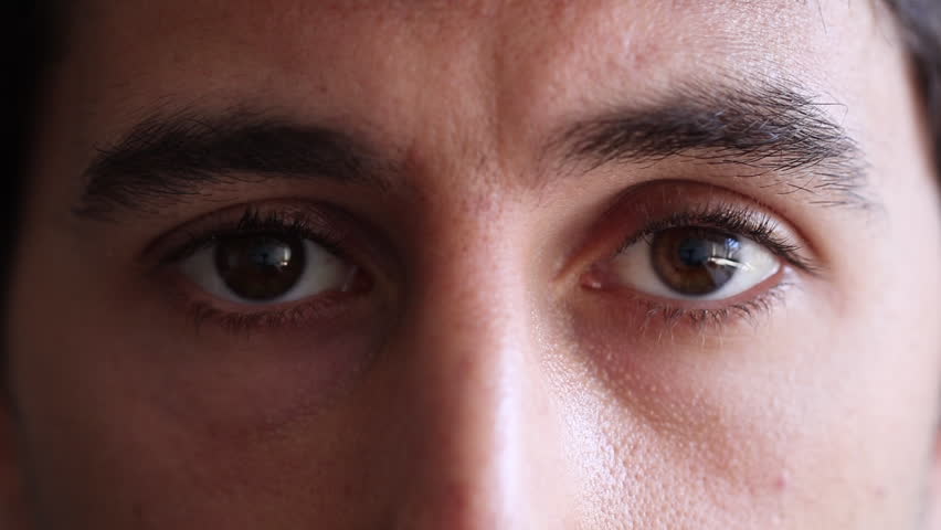 Man Closes Eyes and Opens Stock Footage Video (100% Royalty-free ...