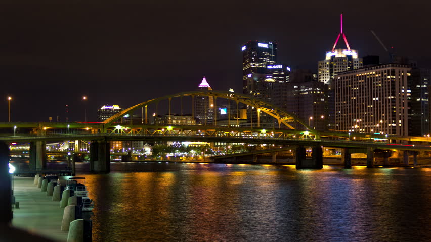 Night Time lighted Cityscape in Pittsburgh, Pennsylvania image - Free stock photo - Public ...