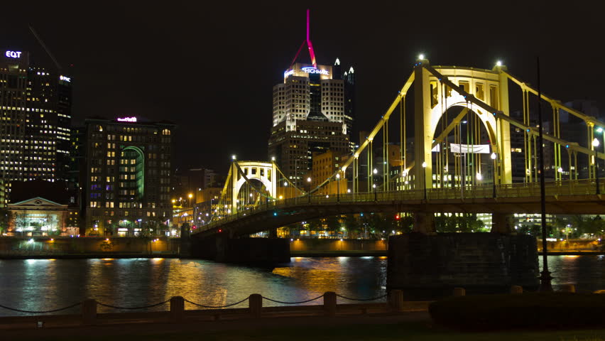 Night Time lighted Cityscape in Pittsburgh, Pennsylvania image - Free ...