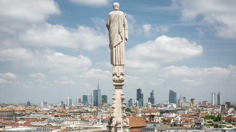 Milan. Panoramic view from the rooftop of the Duomo di Milano. 