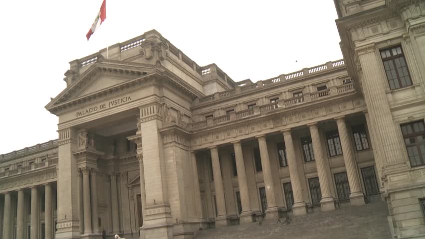 video footage of the palace of justice in Lime, Peru