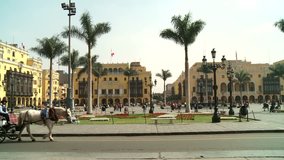 video footage of the Central City of Lima with a carriage, Peru
