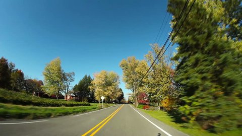 Driver's perspective of the back roads of western Pennsylvania on a crisp Autumn day. Stock Video