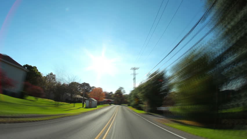Time lapse shot of a driver's perspective of the back roads of western