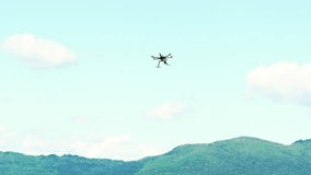 Hexacopter hovering in the air, slow motion HD