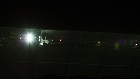 wide shot of stadium lights