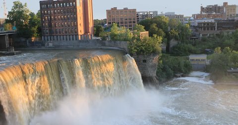 4K UltraHD View of the High Falls at the city of Rochester, New York