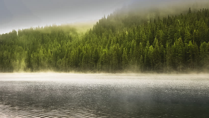 Fog over the Mountains in Banff National Park, Alberta, Canada image ...