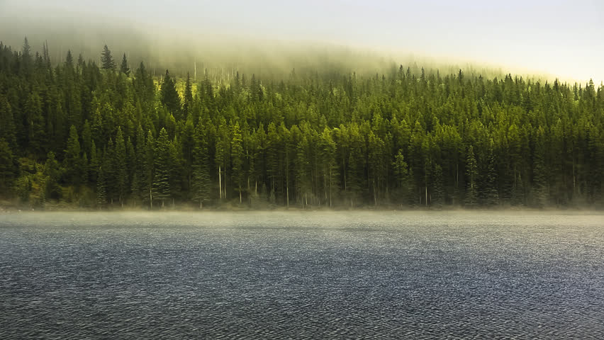 Fog over the Mountains in Banff National Park, Alberta, Canada image ...