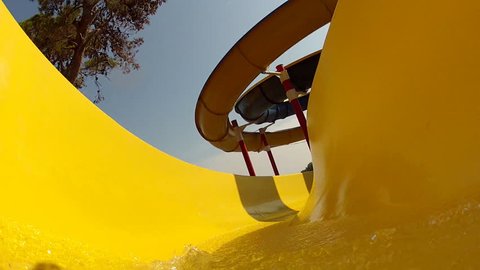  Ride on the waterslide
 Stock Video