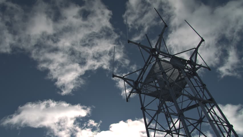 scenic clouds over radio tower