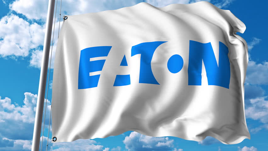 Waving Flag with Eaton Corporation Stock Footage Video (100% Royalty