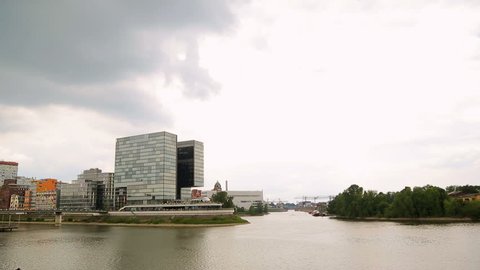 DUSSELDORF. GERMANY. 04 MAY 2017. cityscape with view on media harbor.