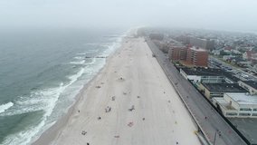 Aerial drone video Long Beach New York