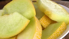Honeydew Melon as detailed 4K UHD footage (seamless loopable)