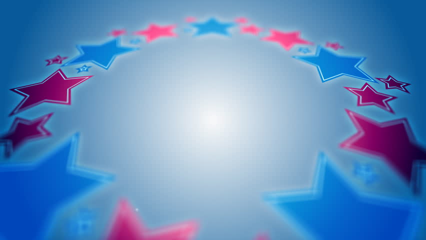 Patriotic stars rotate around a red, white, and blue background.