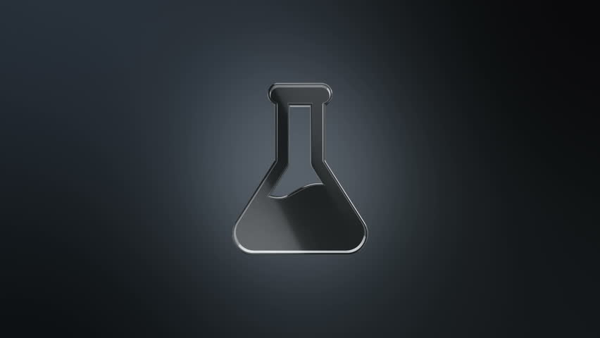 3D Animation rotation of symbol of science, ufology, chemical, biology, physics and inventory for science from glass. Animation of seamless loop.