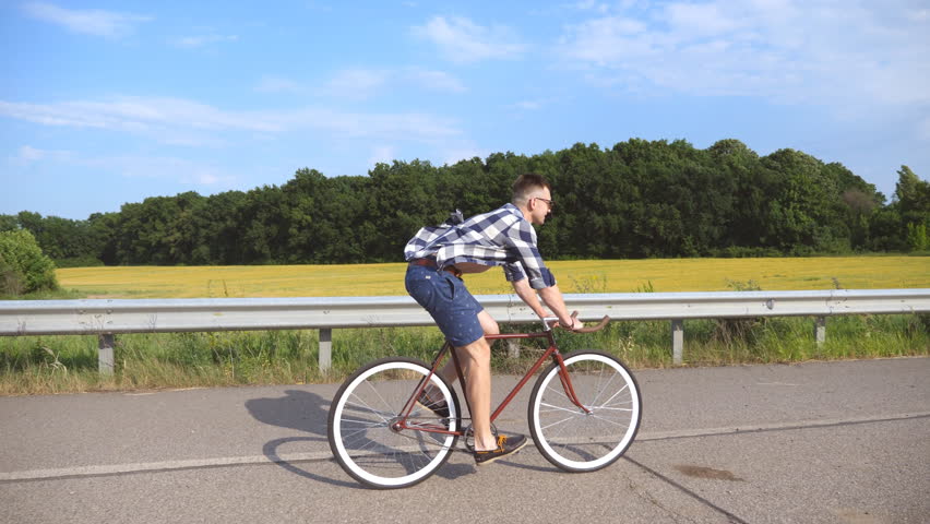 riding a vintage road bike