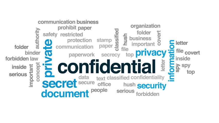 Confidential Animated Word Cloud, Text Stock Footage Video (100% ...