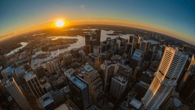 4k timelapse video of Sydney CBD from sunset to night