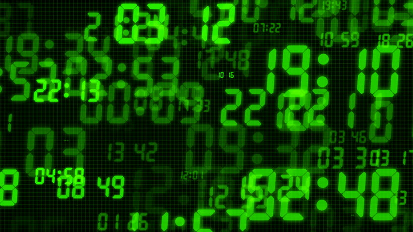 digital clock aesthetic green