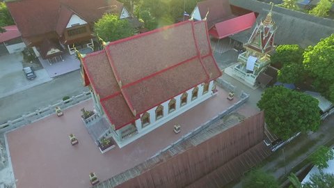 Thai Church Aerial Footage