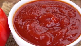 Fresh made Tomato Ketchup (seamless loopable; 4K)