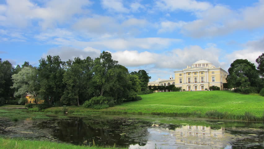 palace in Pavlovsk park St. Petersburg Russia - timelapse 4k
