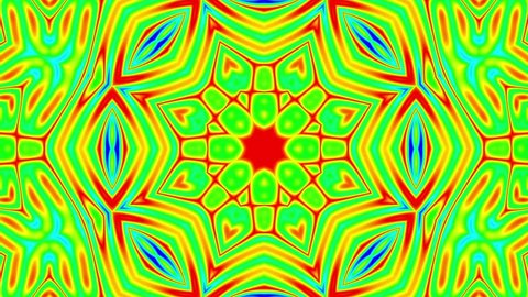 Slow Psychedelic Saturated Colorful Kaleidoscope Motion Background Loop 1