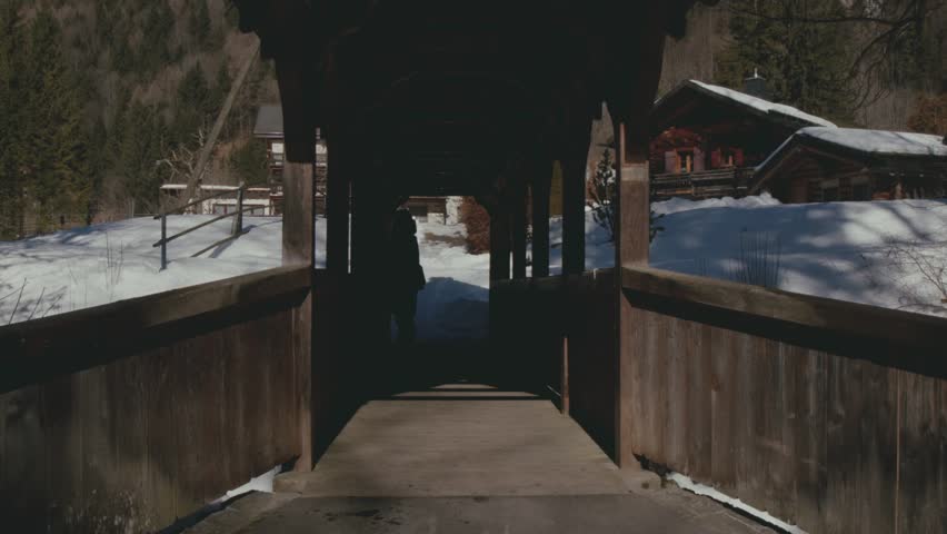 The bridge across the stream
