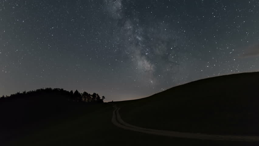 Milky Way above the road