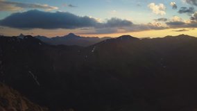 4k aerial drone footage of the mighty San Juan Mountain range at sunrise.  Near Lake City, Colorado Rocky Mountains